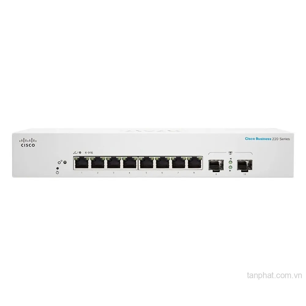 Thiết bị chuyển mạch Cisco Business CBS220-8T-E-2G-EU 8 cổng Gigabit, 2 cổng SFP