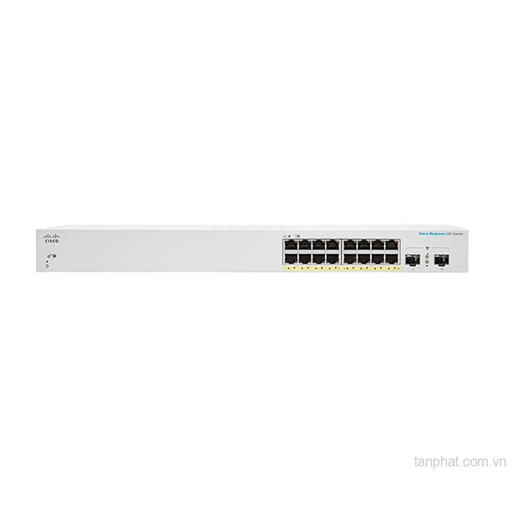 Thiết bị chuyển mạch Cisco Business CBS220-16T-2G-EU 16 cổng Gigabit, 2 cổng SFP