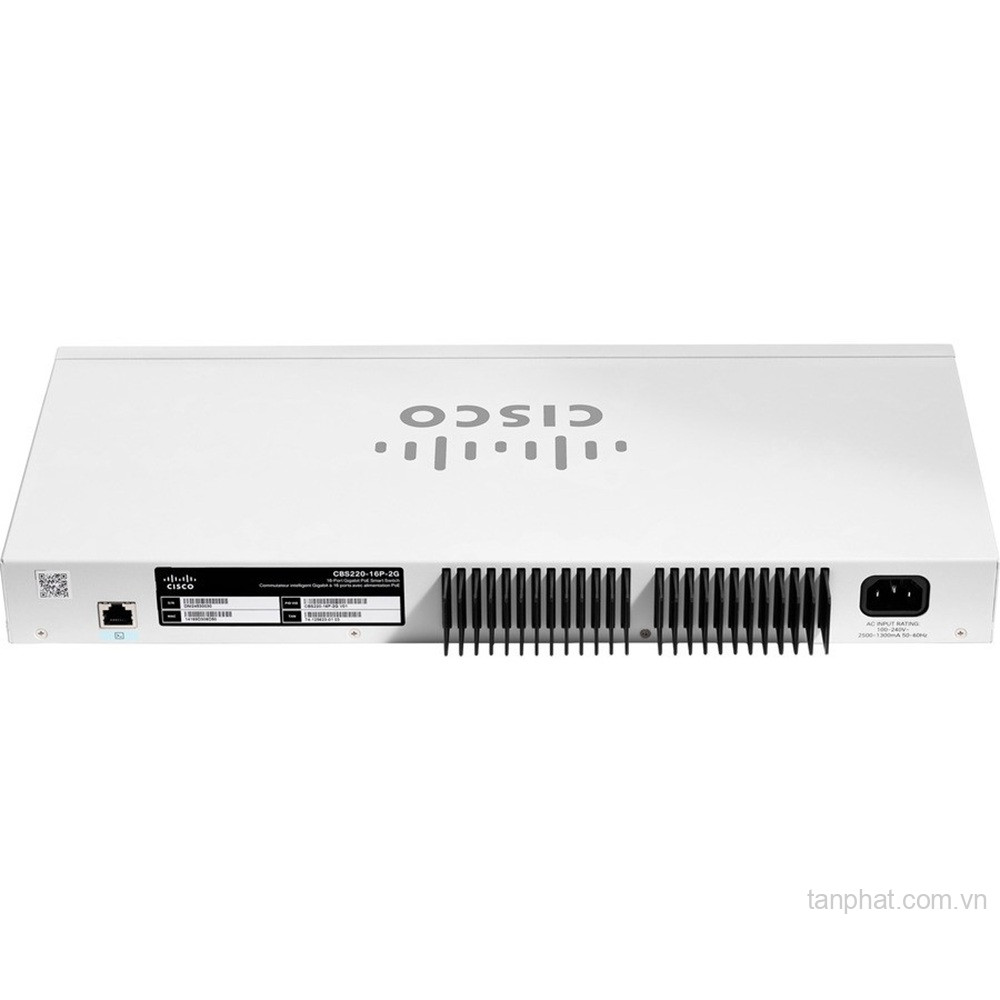 Thiết bị chuyển mạch Cisco Business CBS220-16P-2G-EU 16 cổng Gigabit PoE, 2 cổng SFP, PoE Budget 130W