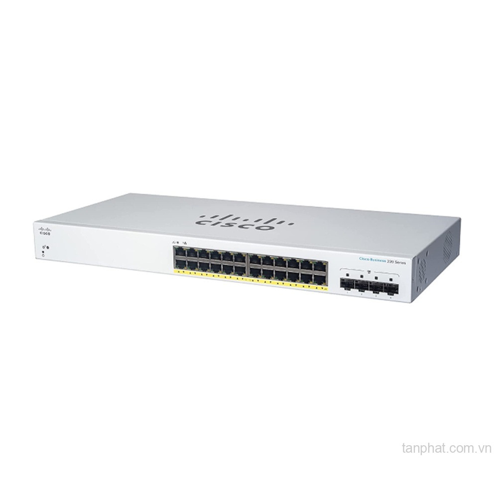 Thiết bị chuyển mạch Cisco Business CBS220-24T-4G-EU 24 cổng Gigabit, 4 cổng SFP