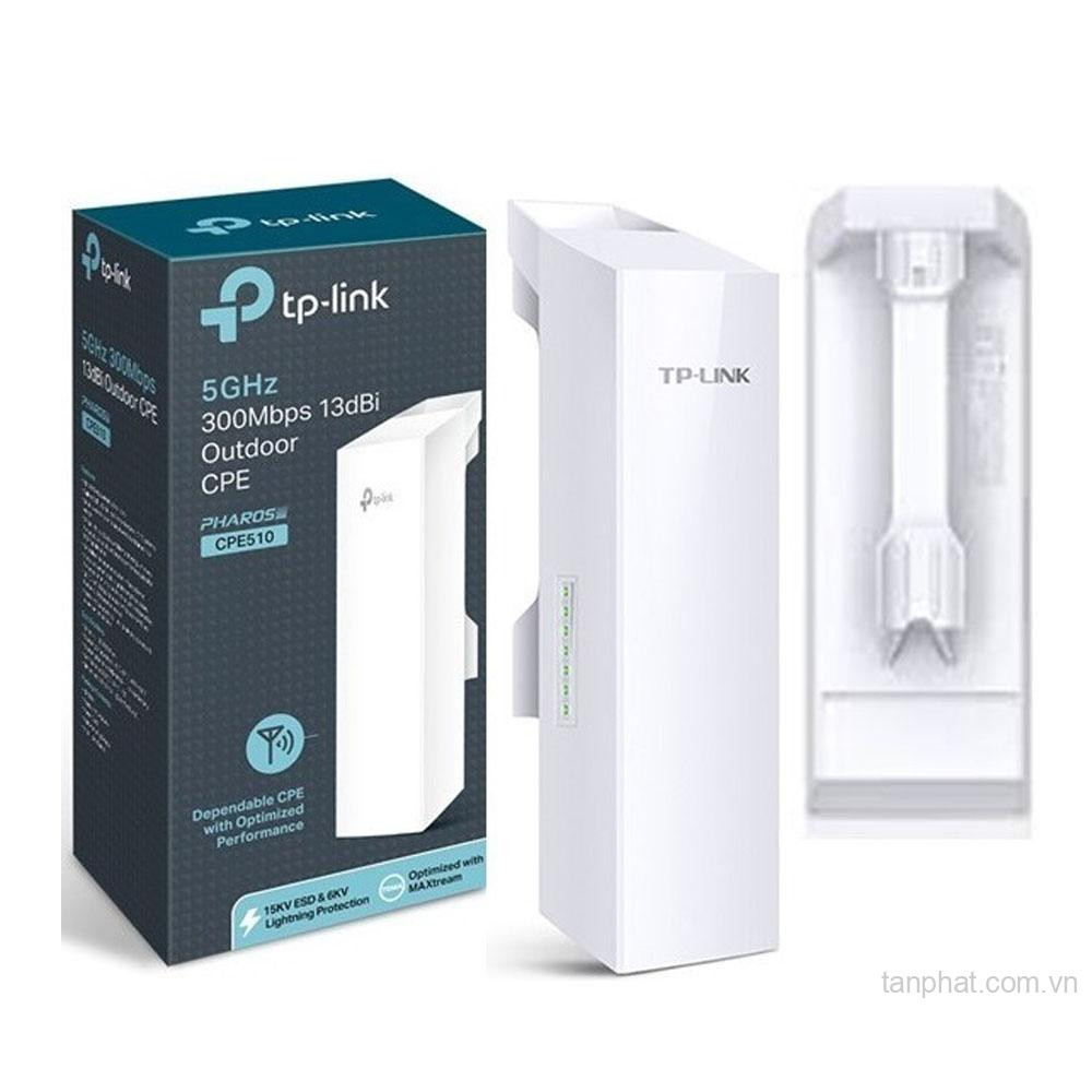 Bộ phát WiFi ngoài trời TP-Link CPE510 N300, 5GHz, ăng-ten 13dBi, truyền xa 15km+