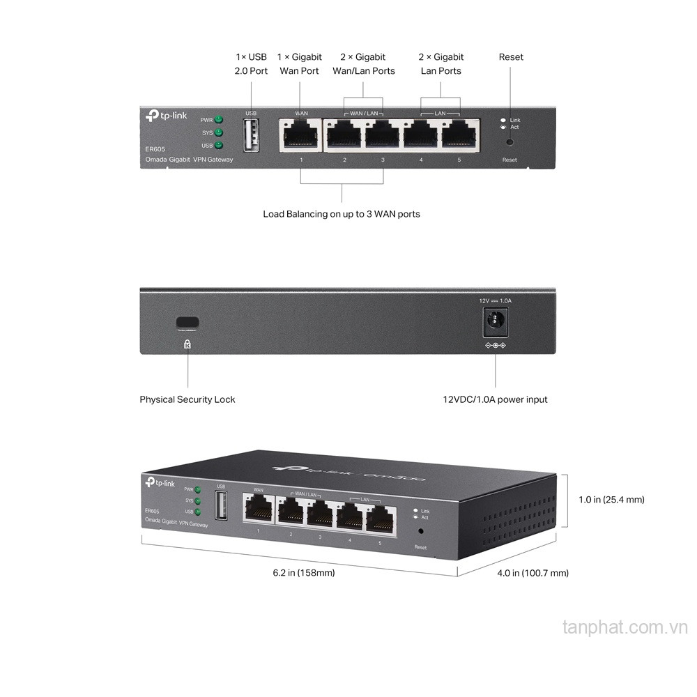 Thiết bị cân bằng tải TP-Link Omada ER605 Gigabit