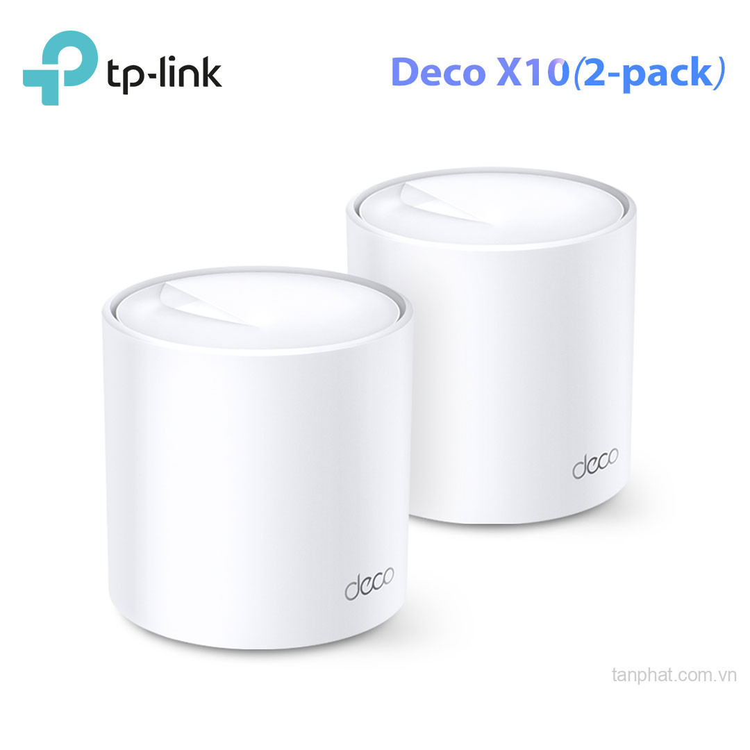 Bộ phát WiFi mesh 6 TP-Link Deco X10 AX1500, 2 cổng Gigabit, 120 thiết bị (2-pack)