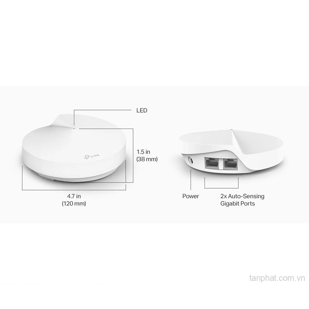 Bộ phát WiFi mesh 5 TP-Link Deco M5 AC1300, 2 cổng Gigabit, 100 thiết bị (1-pack)