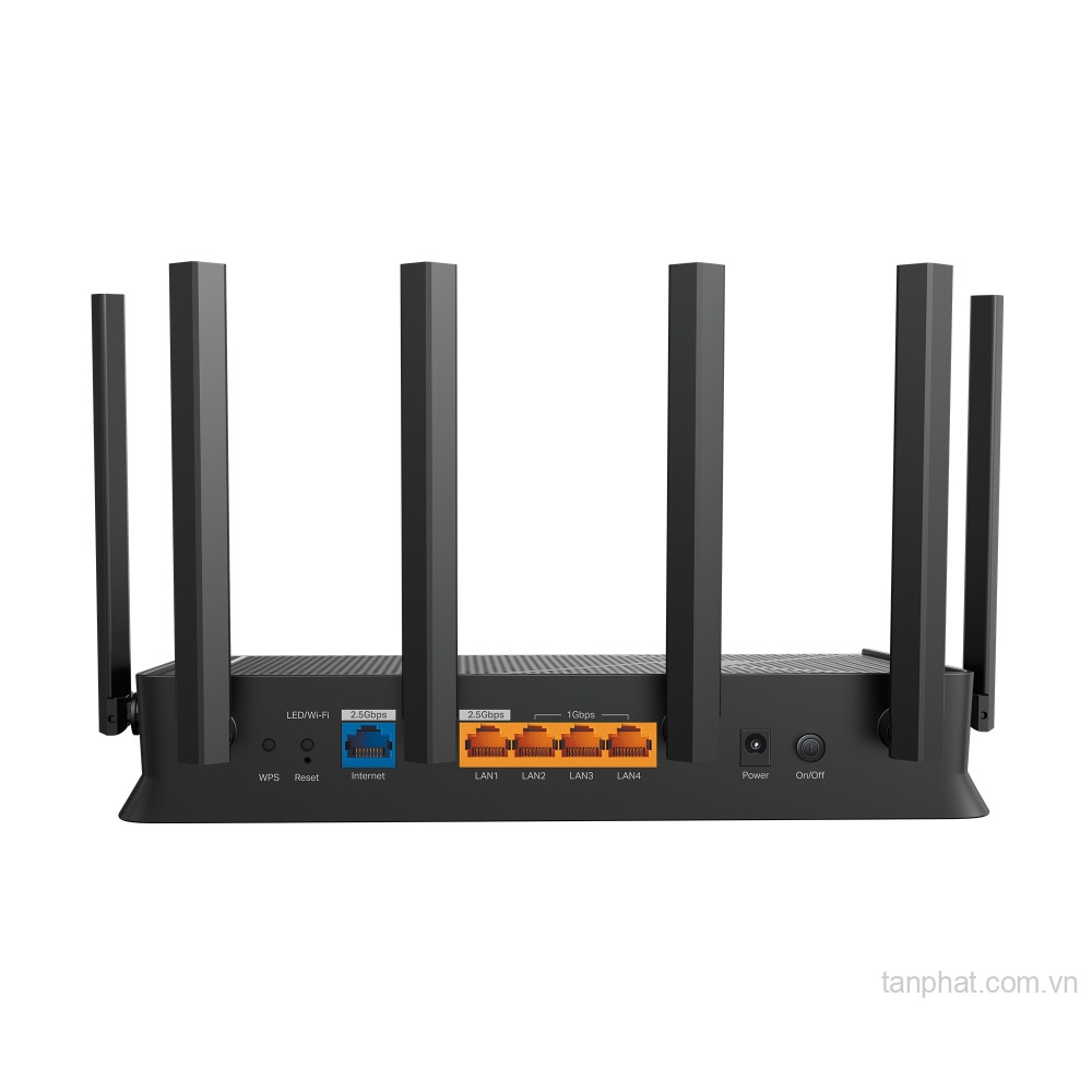 Bộ phát WiFi 7 TP-Link Archer BE400 BE6500 dual-band, 2 cổng 2.5Gbps, 6 ăng-ten, EasyMesh
