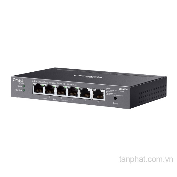 Switch PoE+ TP-Link Omada ES206GP 6 cổng Gigabit, 4 cổng PoE+
