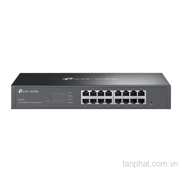 Switch Gigabit TP-Link Omada ES216G 16 cổng, quản lý cloud, không quạt