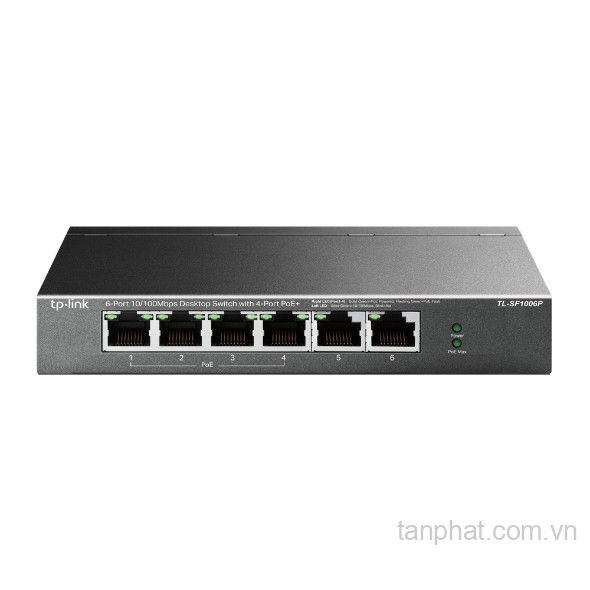 Switch TP-Link TL-SF1006P (10/100Mbps/ 6 cổng/ 4 cổng PoE+/ công suất PoE 67W/ vỏ kim loại)