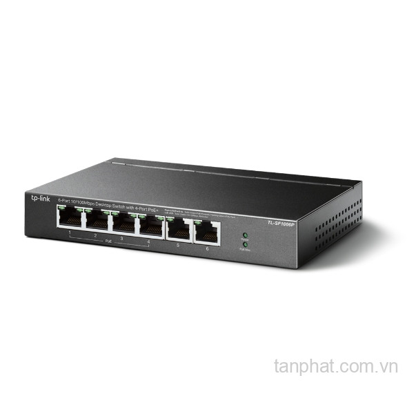 Switch TP-Link TL-SF1006P (10/100Mbps/ 6 cổng/ 4 cổng PoE+/ công suất PoE 67W/ vỏ kim loại)