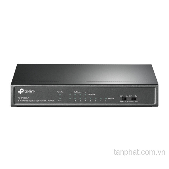 Switch TP-Link TL-SF1008LP (10/100Mbps/ 8 cổng/ 4 cổng PoE/ công suất PoE 41W/ vỏ kim loại)
