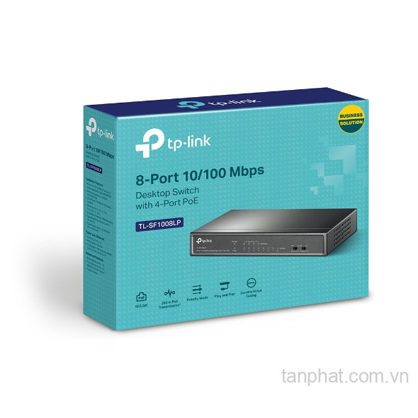 Switch TP-Link TL-SF1008LP (10/100Mbps/ 8 cổng/ 4 cổng PoE/ công suất PoE 41W/ vỏ kim loại)