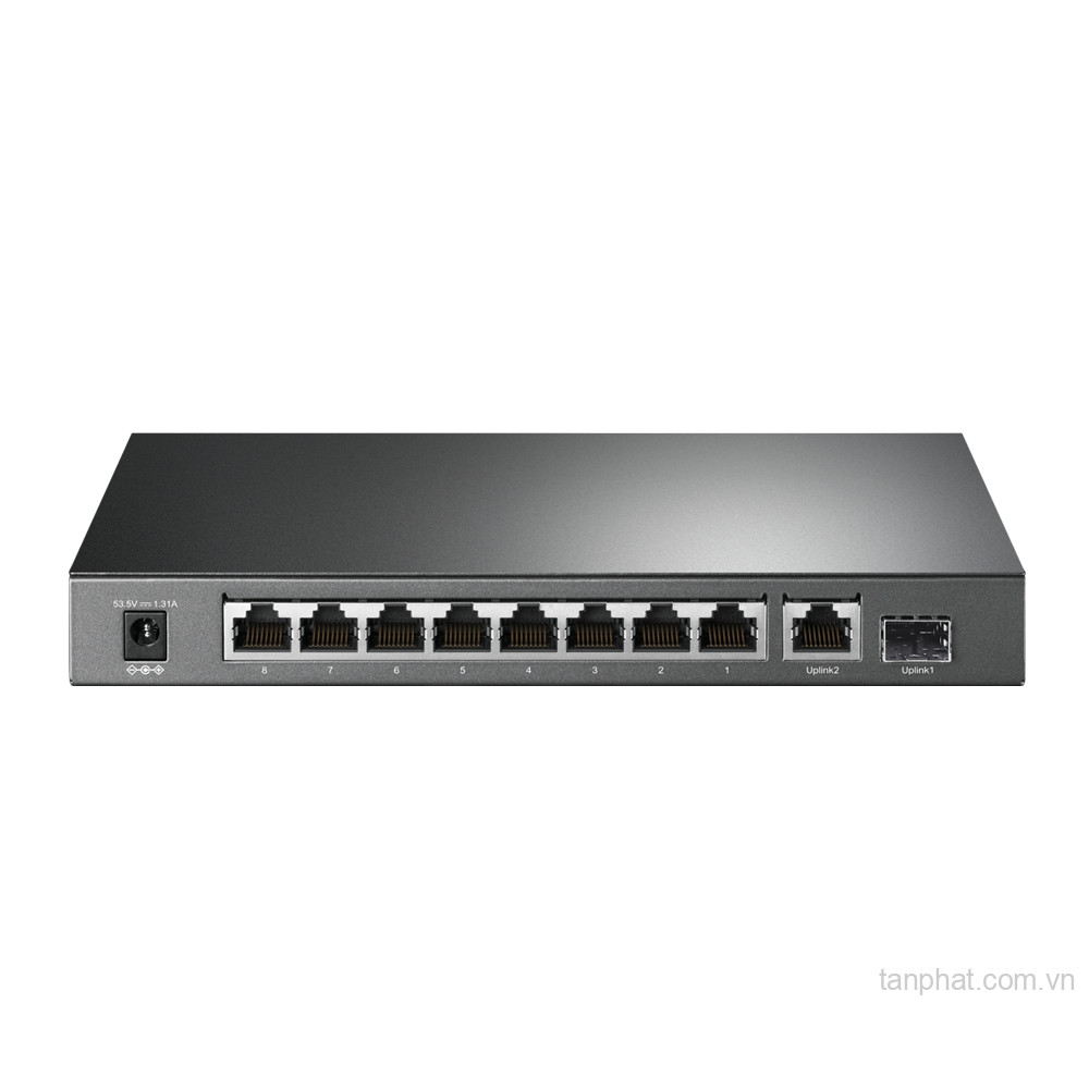 Switch TP-Link TL-SG1210P (Gigabit (1000Mbps)/ 10 cổng/ 8 cổng PoE+/ 1 cổng SFP/ công suất PoE 63W/ vỏ kim loại)
