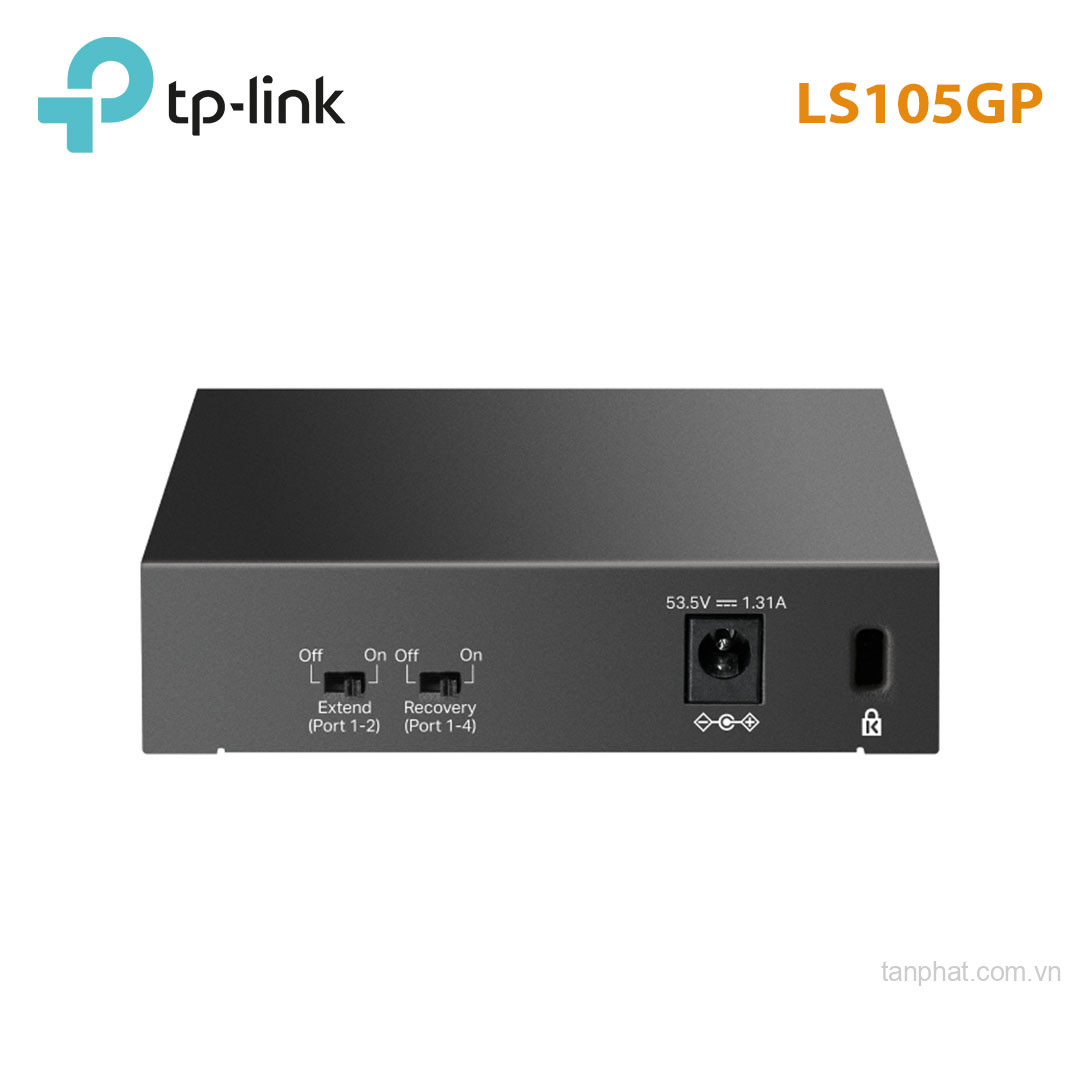 Switch TP-Link LS105GP (Gigabit (1000Mbps)/ 5 cổng/ 4 cổng PoE+/ công suất PoE 65W/ vỏ kim loại)