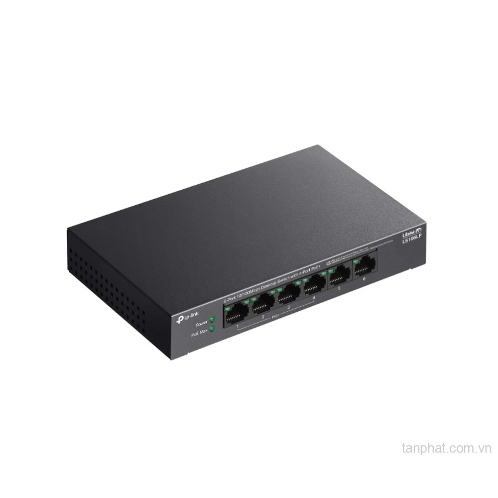 Switch TP-Link LS106LP (10/100Mbps/ 6 cổng/ 4 cổng PoE/ công suất PoE 41W/ vỏ kim loại)