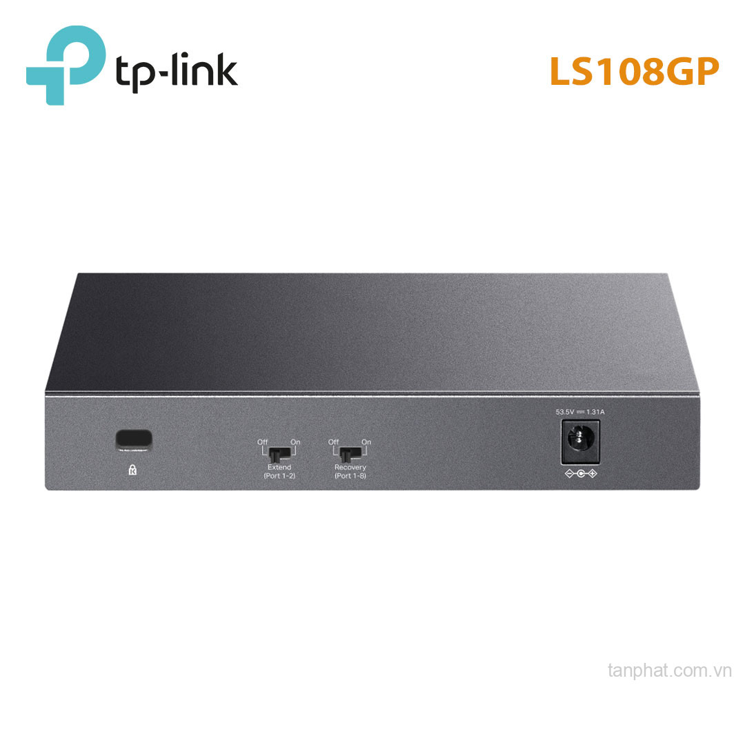 Switch TP-Link LS108GP (Gigabit (1000Mbps)/ 8 cổng PoE+/ công suất PoE 62W/ vỏ kim loại)