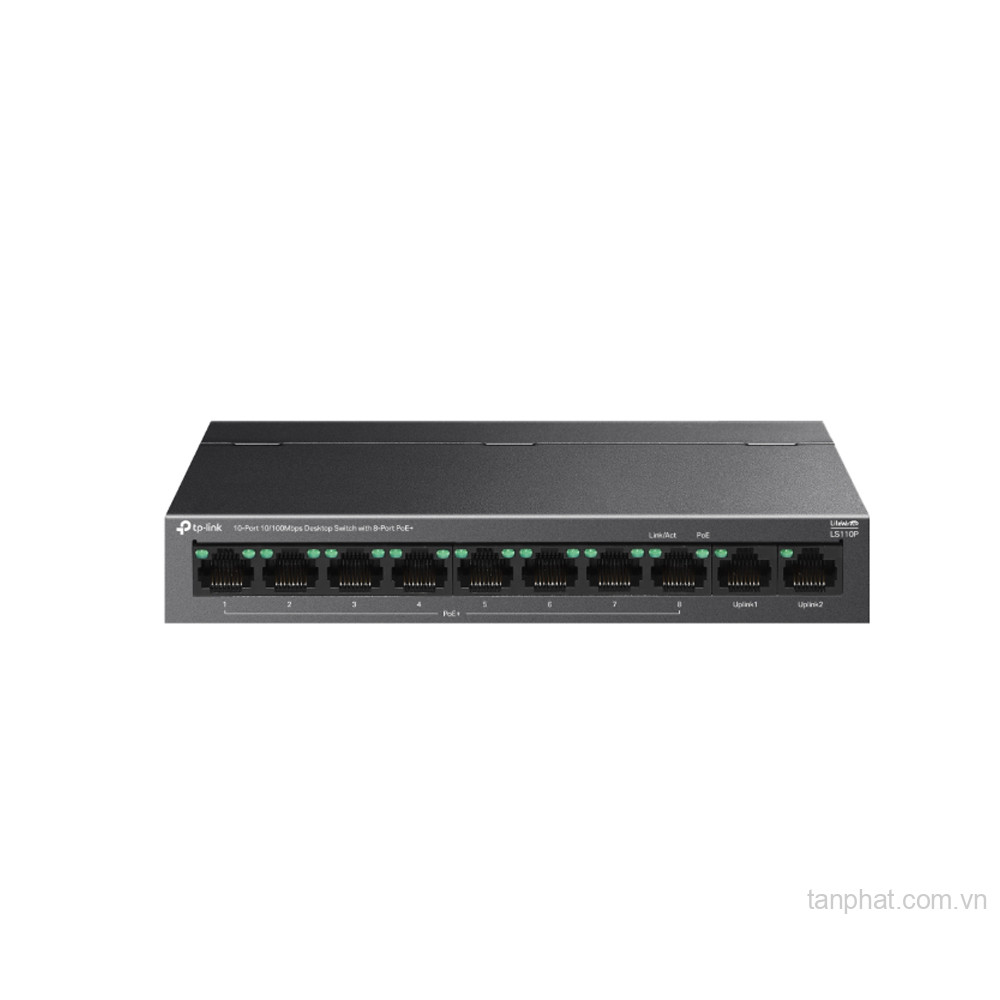 Switch TP-Link LS110P (10/100Mbps/ 10 cổng/ 8 cổng PoE+/ công suất PoE 96W)