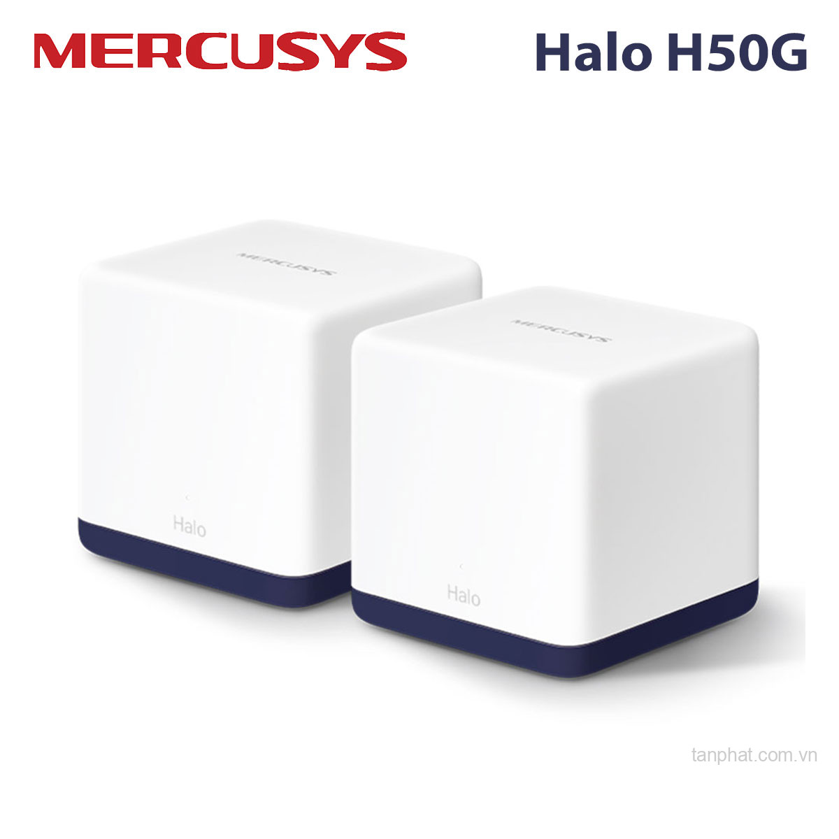 Bộ phát WiFi mesh 5 Mercusys Halo H50G AC1900, 3 cổng Gigabit, 100 thiết bị (2-pack)