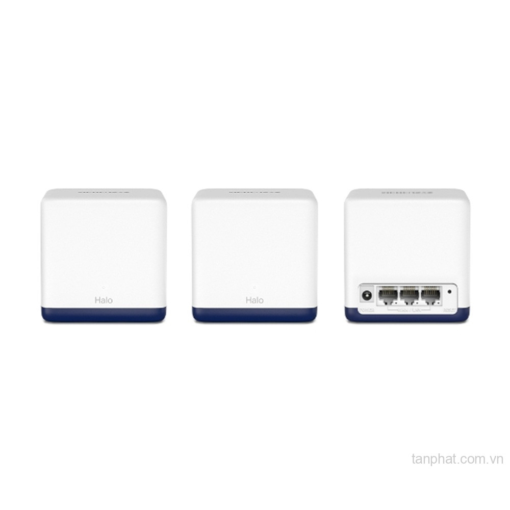 Bộ phát WiFi mesh 5 Mercusys Halo H50G AC1900, 3 cổng Gigabit, 100 thiết bị (3-pack)