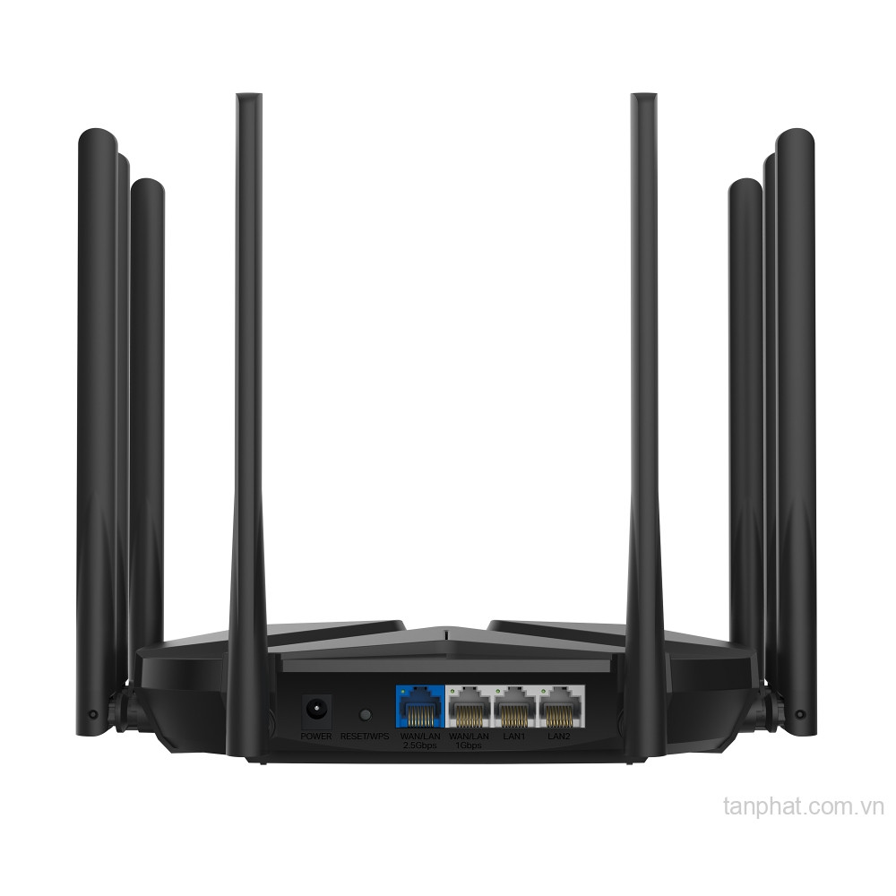 Bộ phát WiFi 6 Mercusys MR90X AX6000 dual-band, 1 cổng 2.5Gbps, 3 cổng Gigabit, 8 ăng-ten, EasyMesh