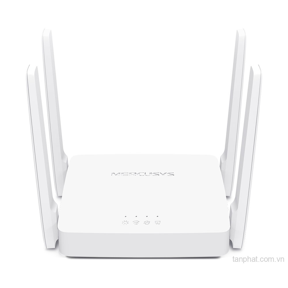 Bộ phát WiFi 5 Mercusys AC10 AC1200 dual-band, 3 cổng Fast Ethernet, 4 ăng-ten