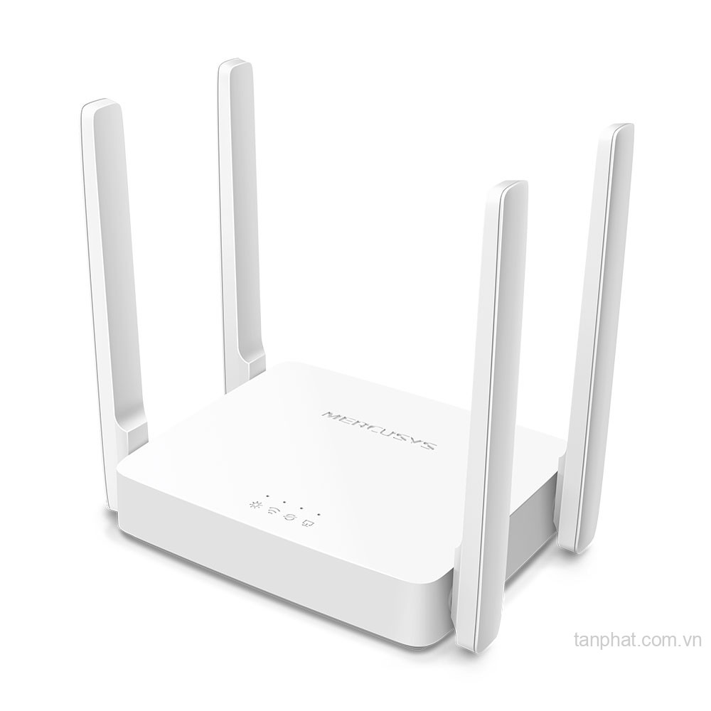 Bộ phát WiFi 5 Mercusys AC10 AC1200 dual-band, 3 cổng Fast Ethernet, 4 ăng-ten