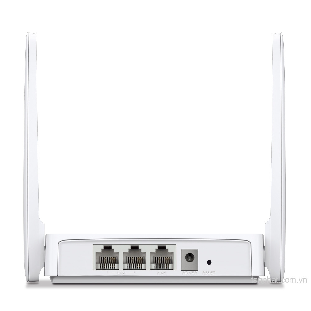 Bộ phát WiFi 4 Mercusys MW302R N300, 3 cổng Fast Ethernet, 2 ăng-ten 5dBi