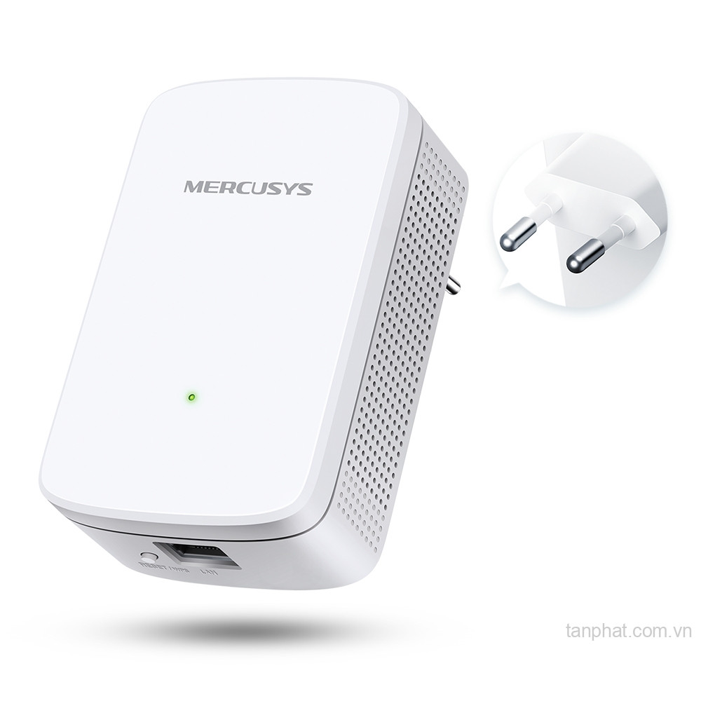 Bộ mở rộng sóng WiFi 4 Mercusys ME10 N300, 1 cổng Fast Ethernet, ăng-ten trong