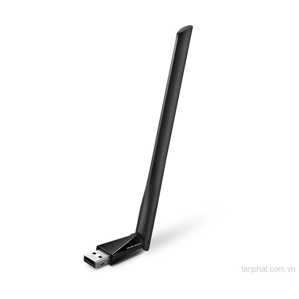 USB thu WiFi 5 Mercusys MU6H AC650 dual-band, USB 2.0, ăng-ten độ lợi cao 5dBi