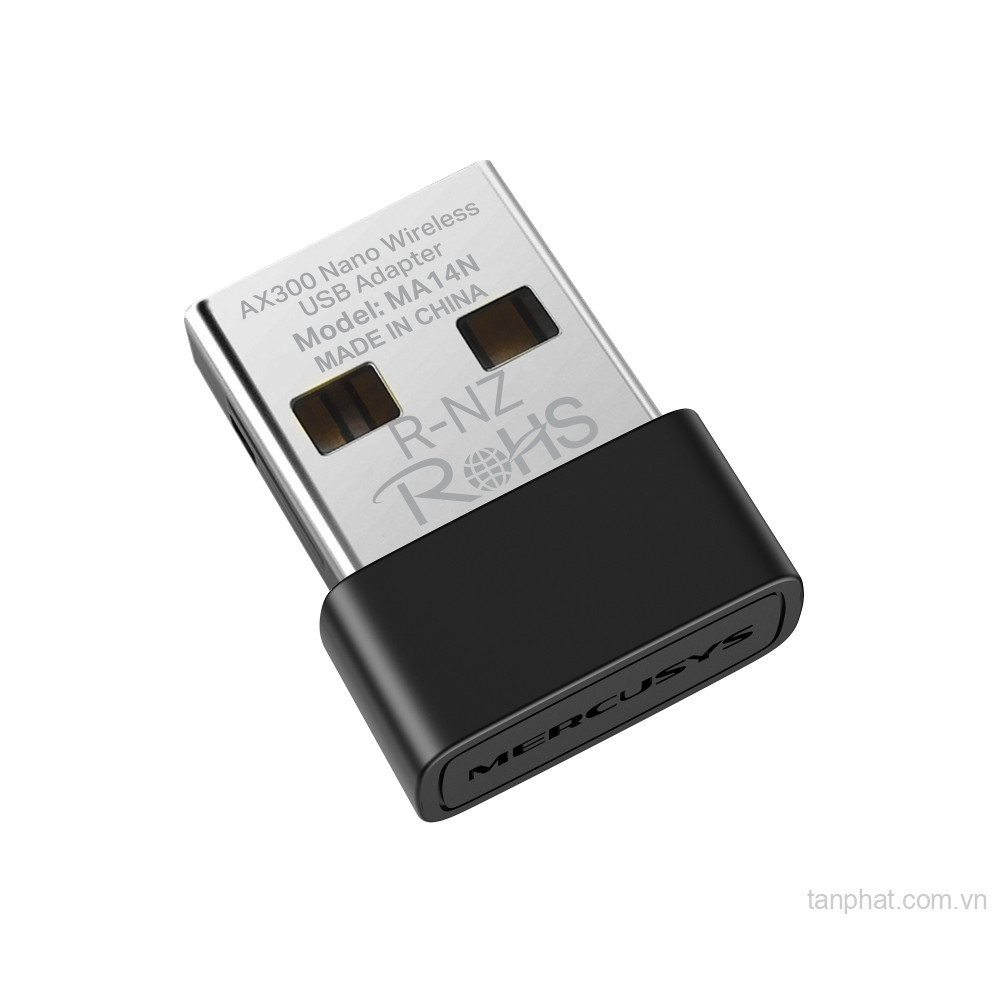 USB thu WiFi 6 Mercusys MA14N AX300, USB 2.0, băng tần 2.4GHz, thiết kế nano