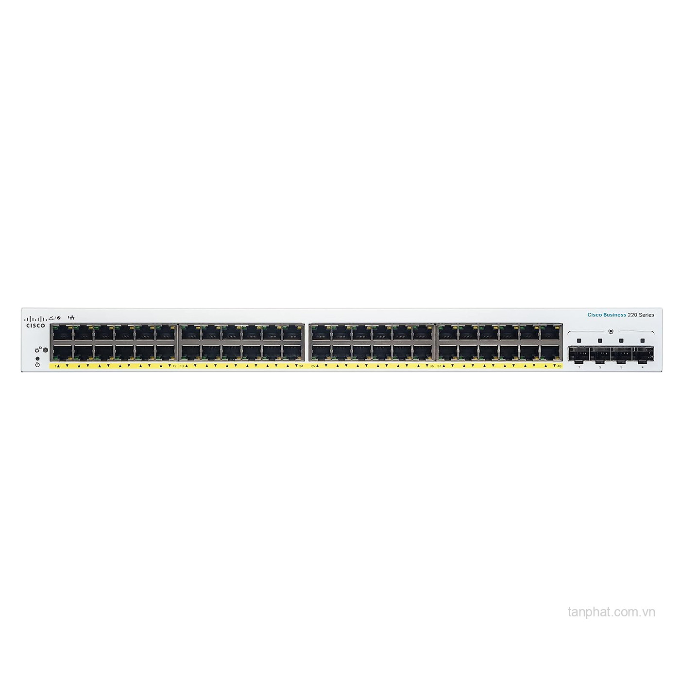 Thiết bị chuyển mạch Cisco Business CBS220-48P-4G-EU 48 cổng Gigabit PoE+, 4 cổng SFP, công suất PoE 382W