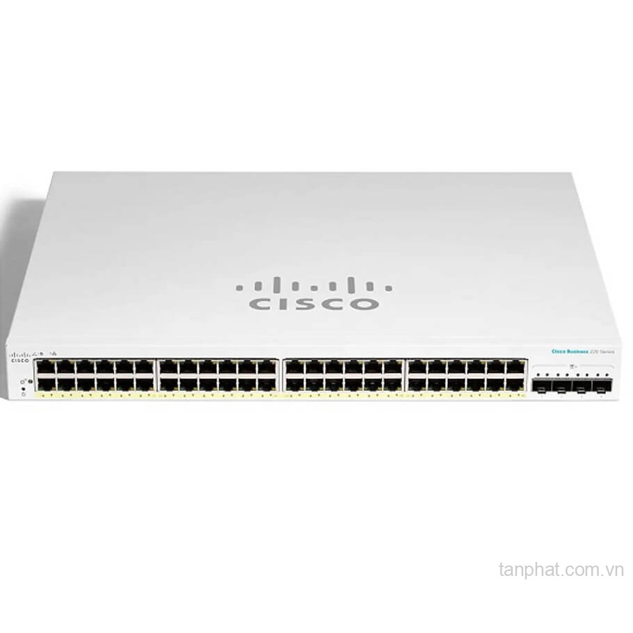 Thiết bị chuyển mạch Cisco Business CBS220-48T-4X-EU 48 cổng Gigabit, 4 cổng 10G SFP+