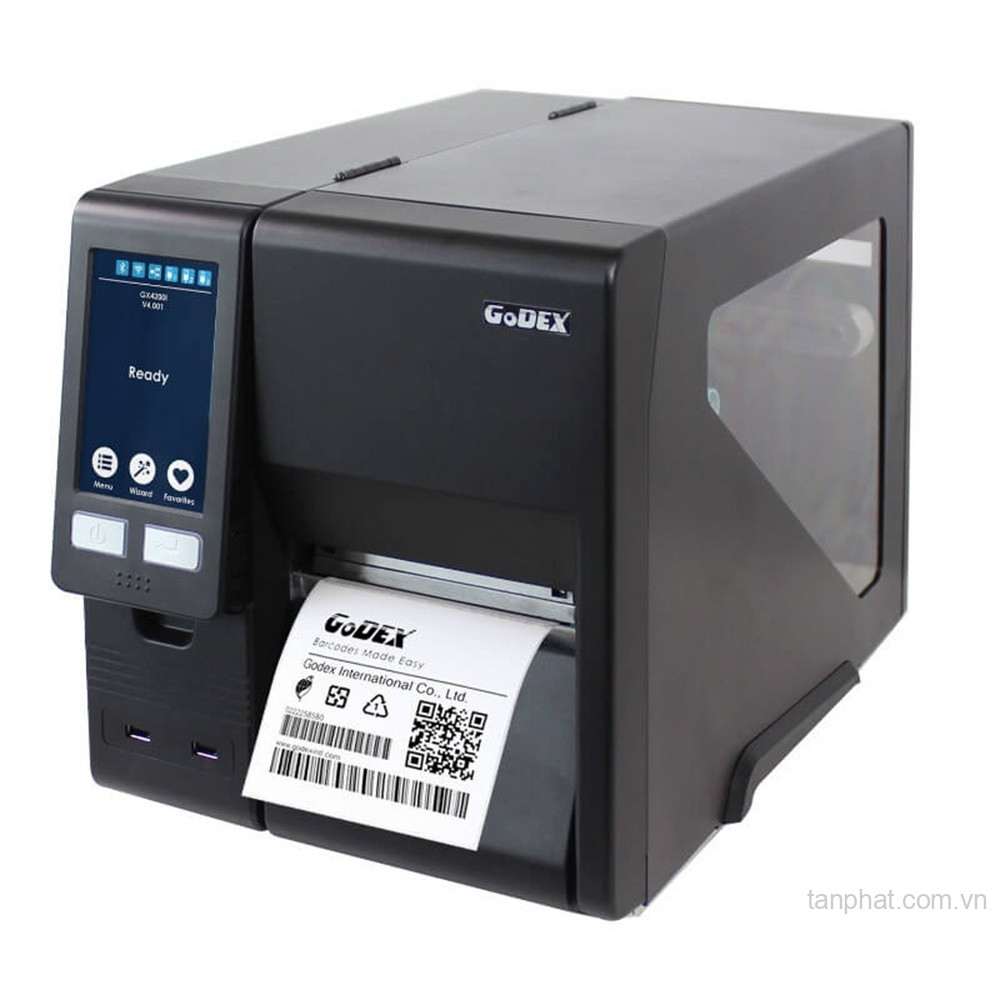 Máy in mã vạch Godex GX4300i công nghiệp, 300 dpi (USB+LAN+RS232)