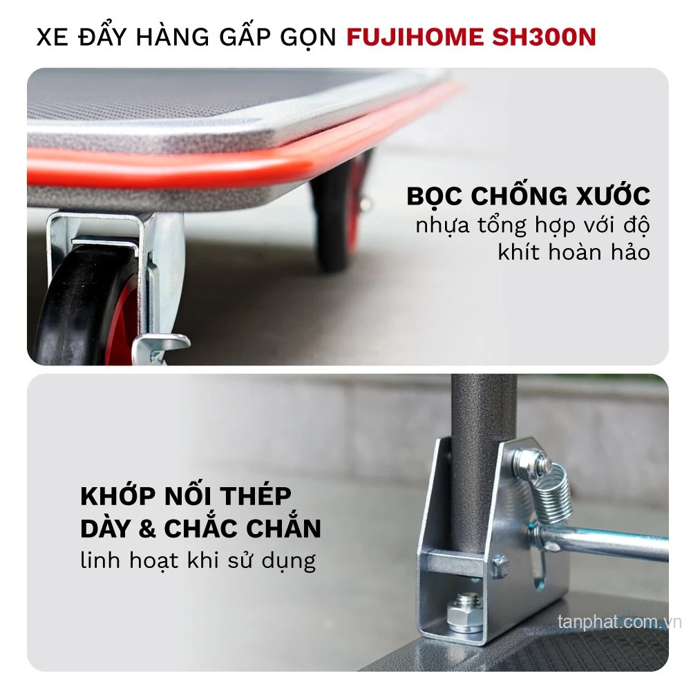 Xe đẩy hàng 4 bánh FujiHome SH300N