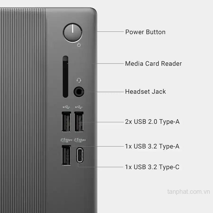  Máy tính để bàn Dell Slim ECS1250, DS-14100-8-512G, Intel i3-14100 (12 MB cache, 4 Cores, 8 threads, up to 4.7 GHz), 1x8GB DDR5 4800MT/s, 512GB SSD, Non DVD, Chuột, Bàn phím, Win 11, BH 12 tháng