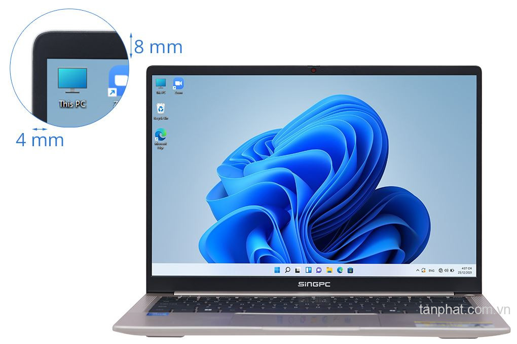 Laptop SingPC M16 GLXi595-W (i5 1235U, 16GB, 512GB SSD, 14 inch FHD+, Win 11 Pro, Vàng nhạt, Vỏ nhôm, 2Y)