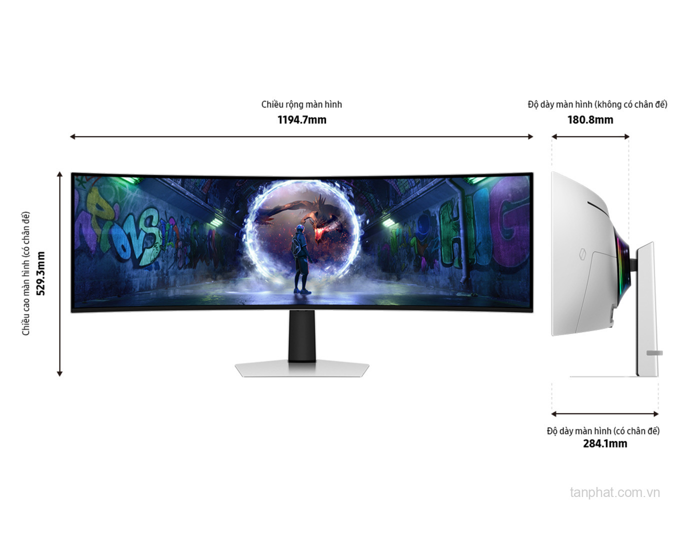 Màn hình Samsung Odyssey OLED G9 G93SD LS49DG930SEXXV (49 inch, OLED, DQHD, 240Hz, 0.03ms, Cong)