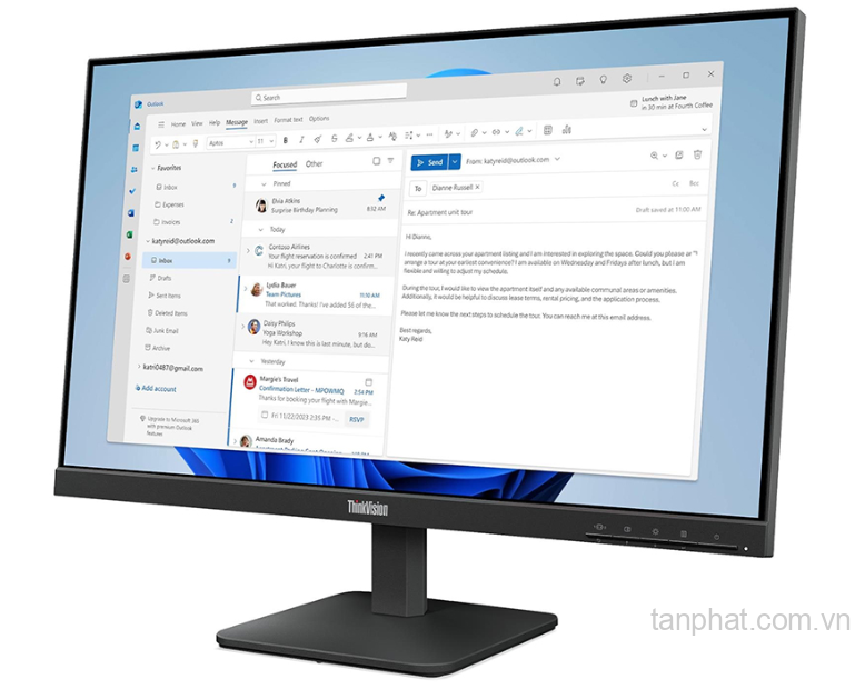 Màn hình Lenovo ThinkVision S24-4e 64B5KAR1VN (23.8 inch, FHD, IPS, 100Hz, 4ms)
