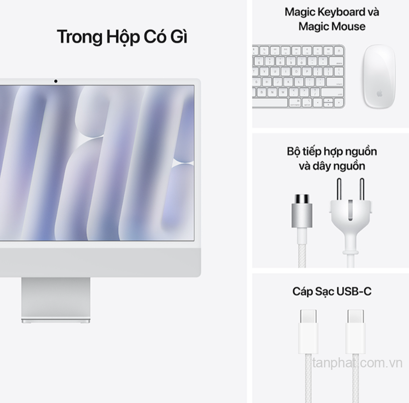 Máy tính AIO Apple iMac M4 (8 Core CPU, 8 core GPU, 16GB, 256GB SSD, 24 inch, Blue)