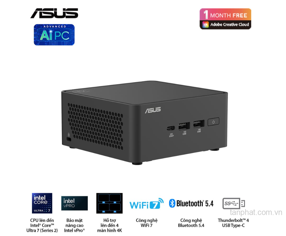 Mini PC Asus NUC 15 Pro Tall NUC15CRHU7 (Core Ultra 7 255H, No OS)