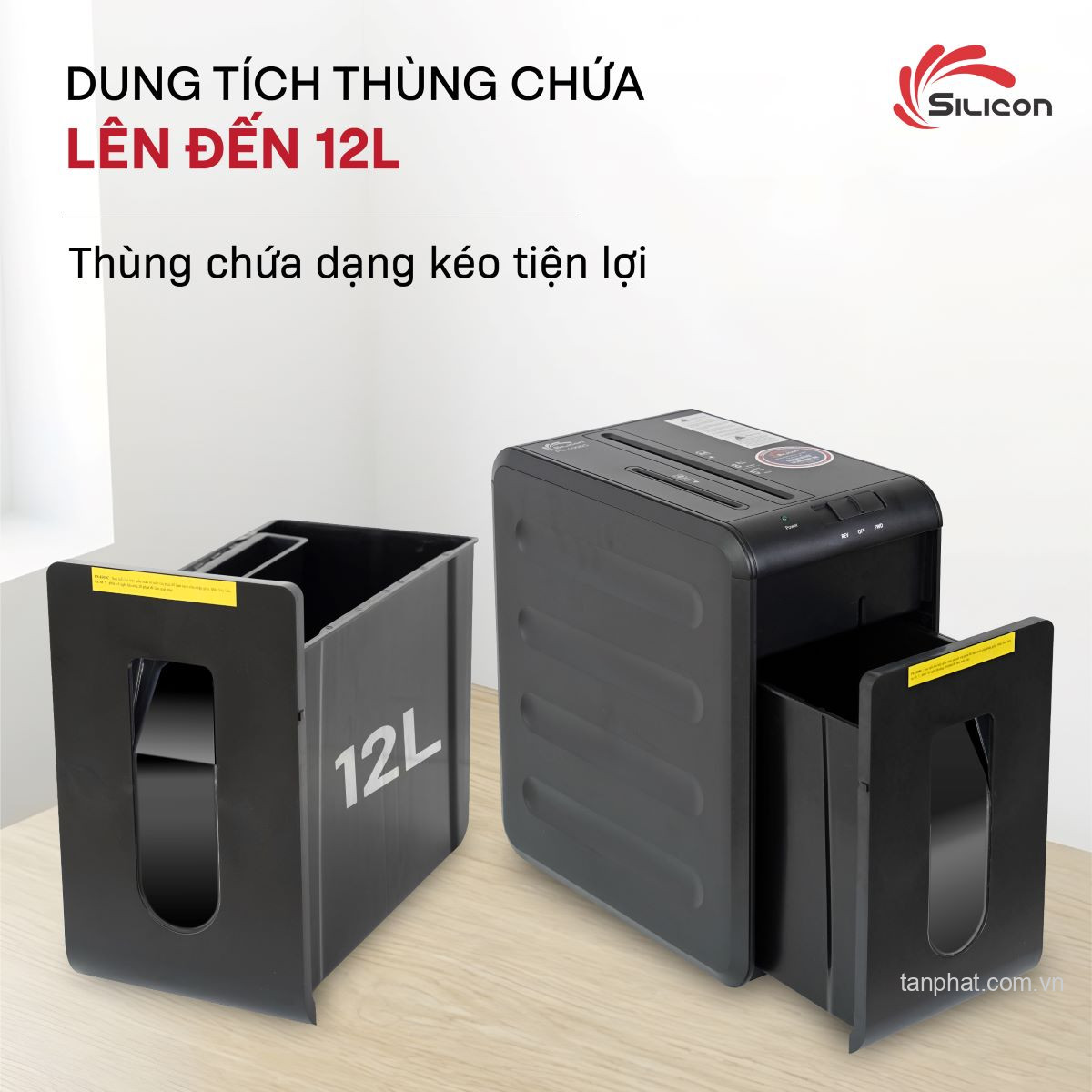 Máy hủy tài liệu Silicon PS-1008C (Hủy vụn, 8 Tờ)