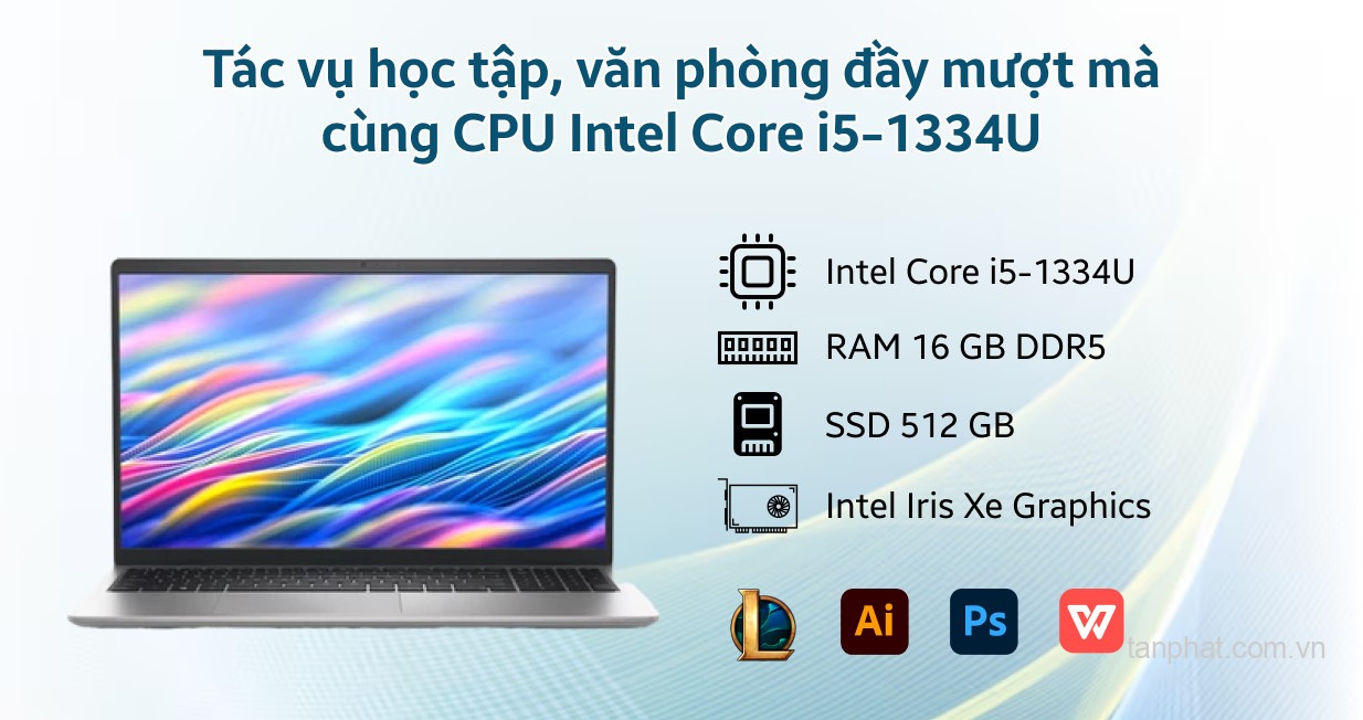[71100514] NB DELL 15 DC15250/ I5-1334U/ 16GB DDR5/ 512GB SSD/ INTEL GRAPHICS/ 15.6 INCH FHD/ 3C 41WH/ AX+BT/ OFFICEHS24+365/ MCAFEE LS/ WIN 11 HOME/ BẠC (PLATINUM SILVER)/ Y26 - 02Y
