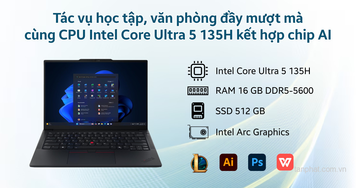 Laptop Lenovo ThinkPad E14 Gen 7 21SX00BJVA (U5-135H/16GD5/512GSSD/Wifi,BT,Finger Print/14.0WUXGA_AG_300N/NoOS)