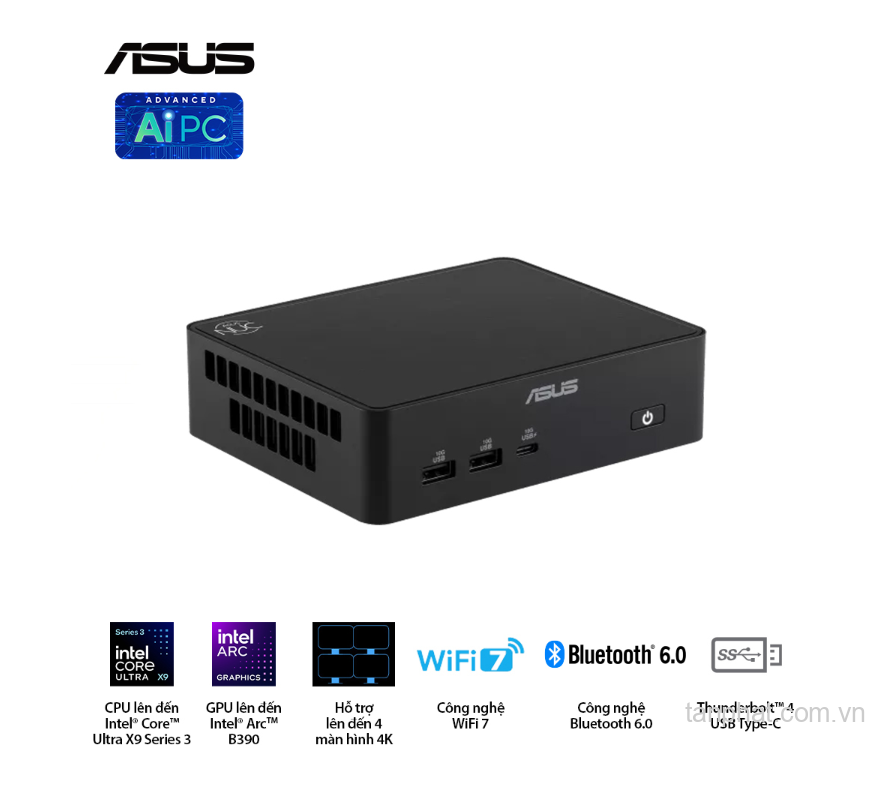 Bộ PC ASUS NUC 16 Pro RNUC16GDKU560000 (Intel® Core™ Ultra 5 325 | 2xDDR5-6400/2xNVMe | 2x HDMI 2.1 | 2x Thunderbolt | VESA MOUNT)