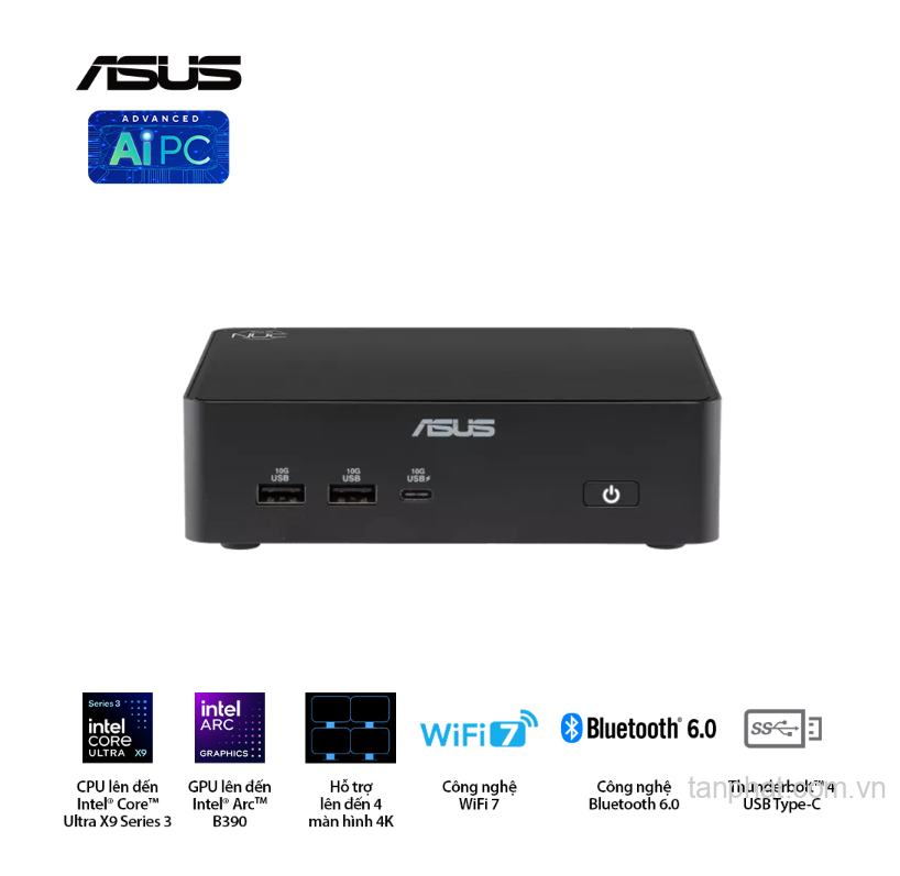 Bộ PC ASUS NUC 16 Pro RNUC16GDKU760000 (U7-356H | 2xDDR5-6400 | 2xNVMe | 2x HDMI 2.1 | 2x Thunderbolt | VESA MOUNT)