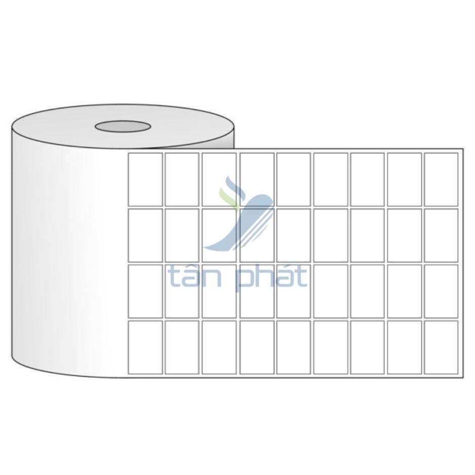 Giấy in mã vạch 4 tem 25x15x50m (vuông góc)