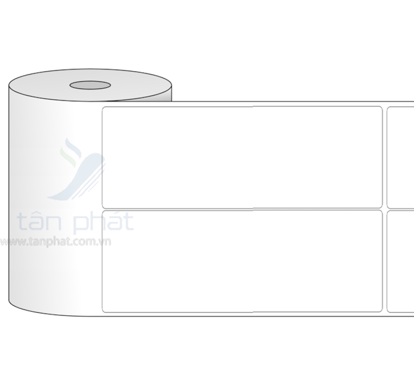 Giấy in mã vạch 2 tem 46x151x50m ( bo góc)