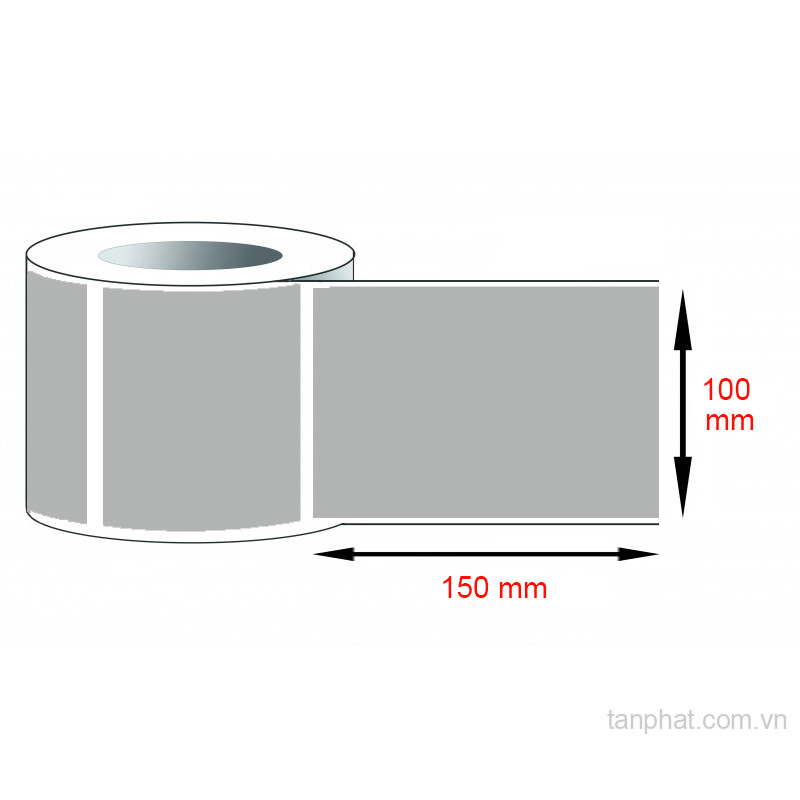 Giấy in mã vạch xi bạc 1 tem 100x150x50m