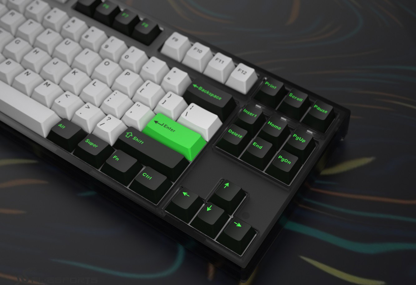 Bàn phím cơ FL-Esports GP87CP White Green Gasket Mount Kailh Box White switch