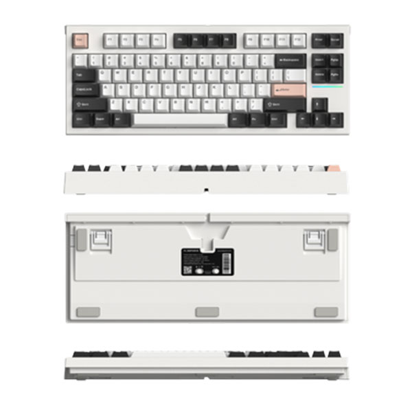 Bàn phím cơ FL-Esports FL750 White Olivia 3 Mode Gasket Mount Gateron Pro Yellow switch