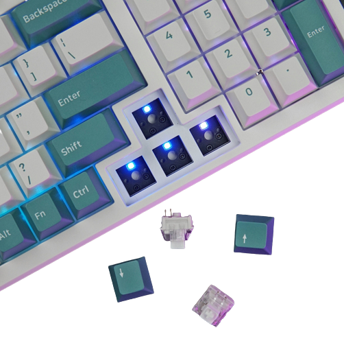 Bàn phím cơ FL-Esports FL980CPS Aqua Green Kailh Box Brown switch